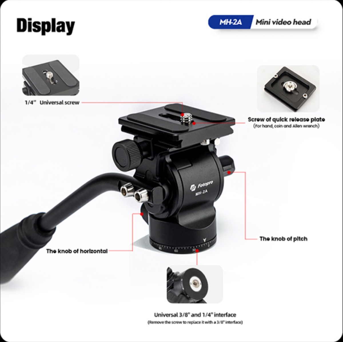 Cabezal Fluido para Video Fotopro MH-2A de Aluminio – Foto 3