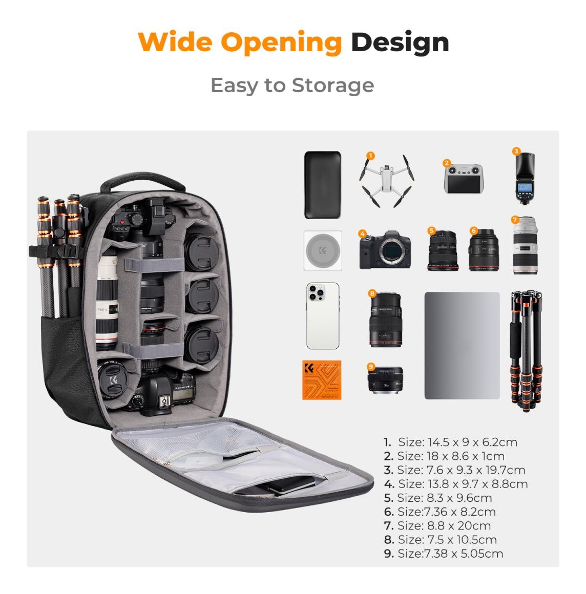 Mochila Fotográfica Rígida K&F Concept 22 L – Foto 2