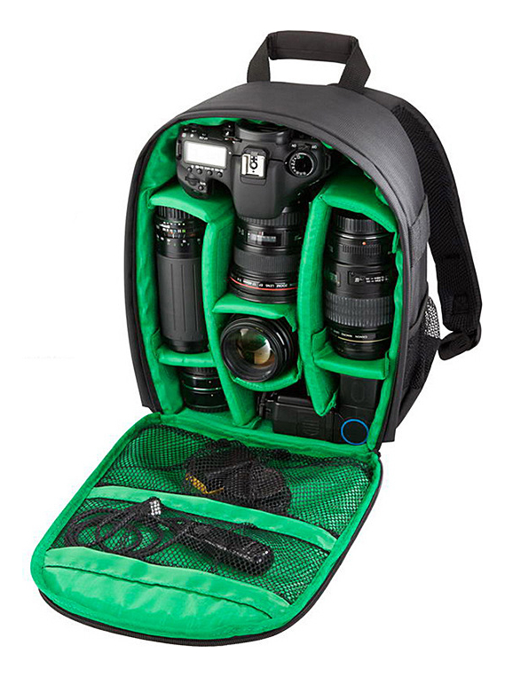 Mochila Para Fotografía, Cámaras, Lentes Y Accesorios, Color Verde
