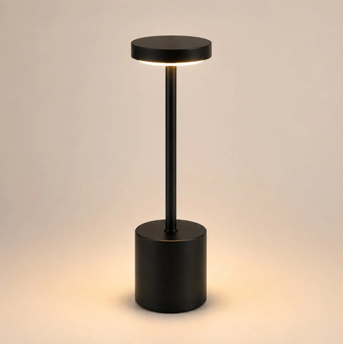 Lámpara De Mesa Led Recargable Regulable Al Tacto Negro
