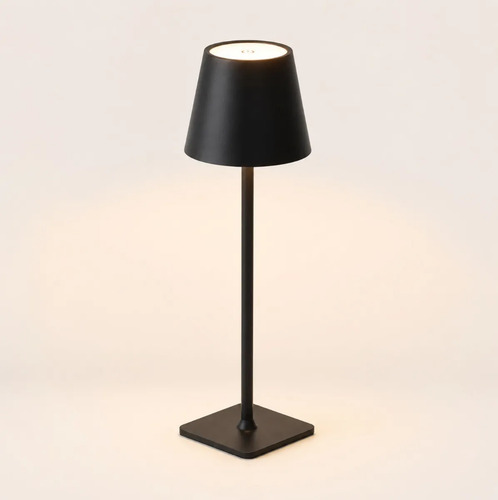 Lámpara De Mesa Led Recargable Inalámbrica Negra