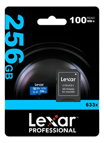 Tarjeta Micro Sd Lexar 256gb 633x Blue Series