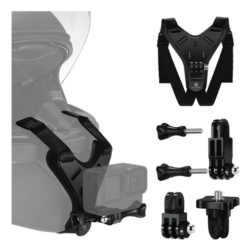 Soporte Montura POV para GoPro, DJI e Insta360 – Mentonera para Casco de Moto – K&F Concept