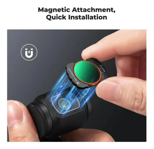 Kit 4 filtros magnéticos K&F Concept para DJI Osmo Pocket 3: gran angular, CPL, ND variable y Black Mist - foto 2