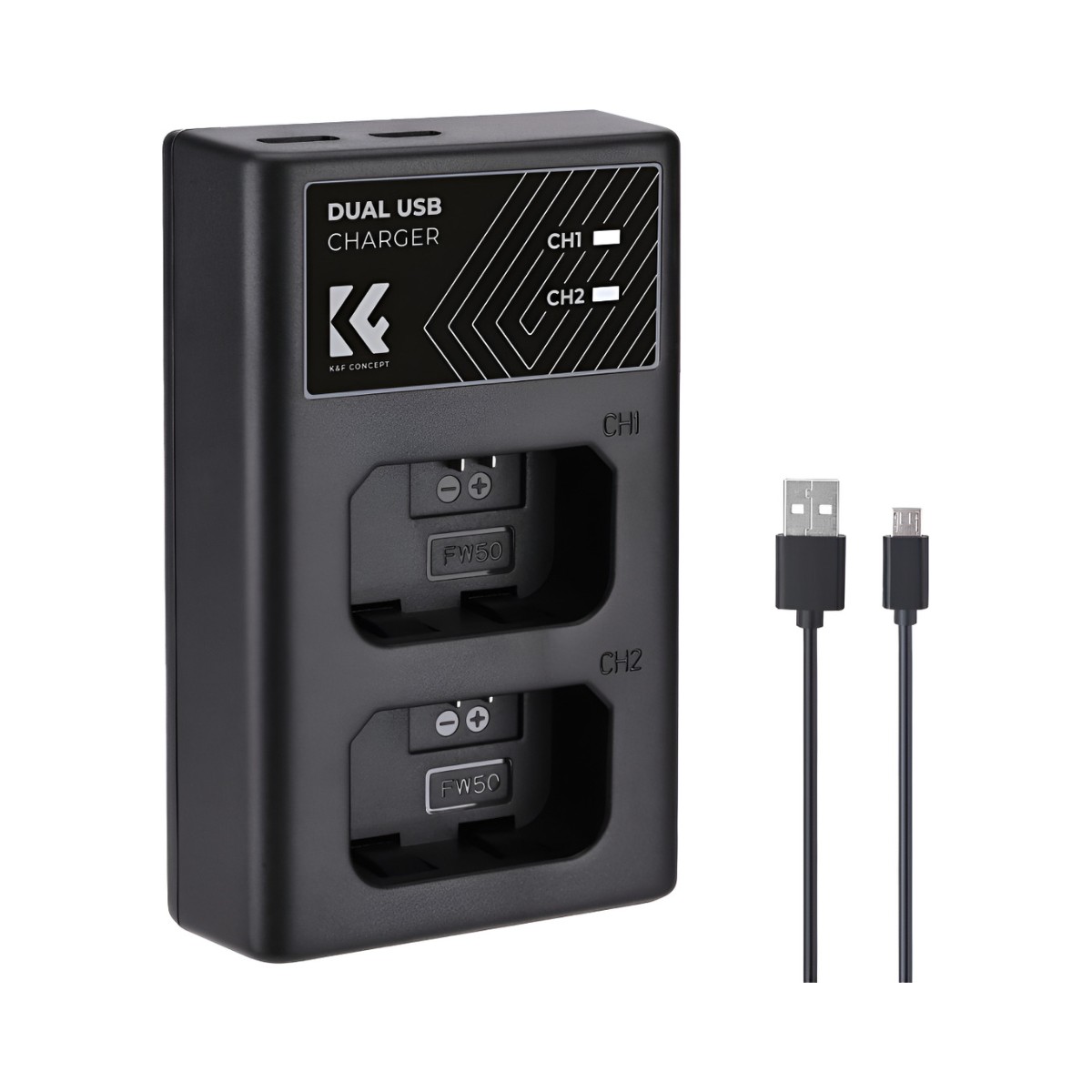 Cargador Doble K&F Concept para Baterías NP-FW50 – Sony Cargador Doble K&F Concept para Baterías NP-FW50 – Sony