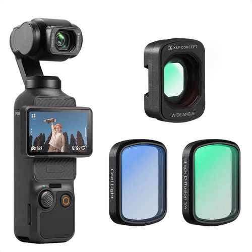 D_818100-MLU116887737682_092026-O.jpg Kit lente gran angular y filtros Black Diffusion y Cool Light K&F Concept para DJI Osmo Pocket 3
