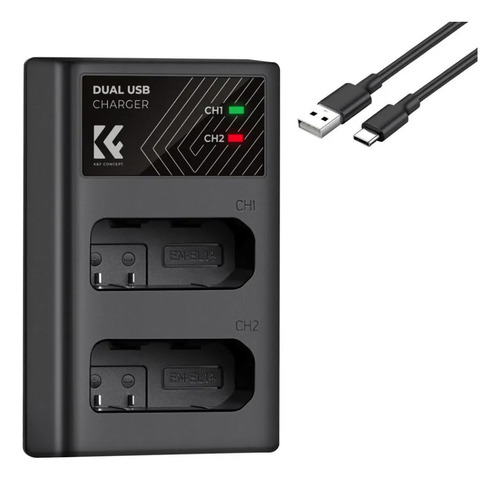 Cargador Dual Rápido K&f Para Baterías Nikon En-el14 Usb-c