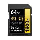 Tarjeta SDXC Lexar Professional 1800x GOLD 64 GB UHS-II