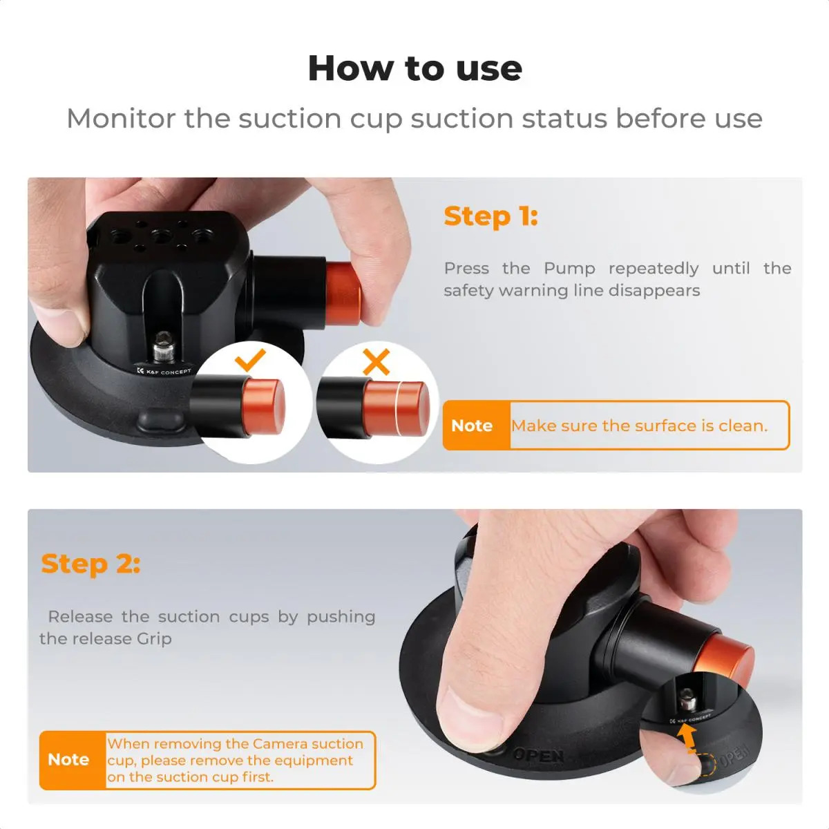 Soporte con Ventosa y Brazo K&F Concept para Celular y GoPro