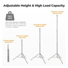 Trípode de Iluminación K&F Concept 2,80 m de Acero Inoxidable