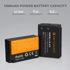 Kit 2 baterías LP-E17 para Canon con cargador dual K&F Concept - imagen 3