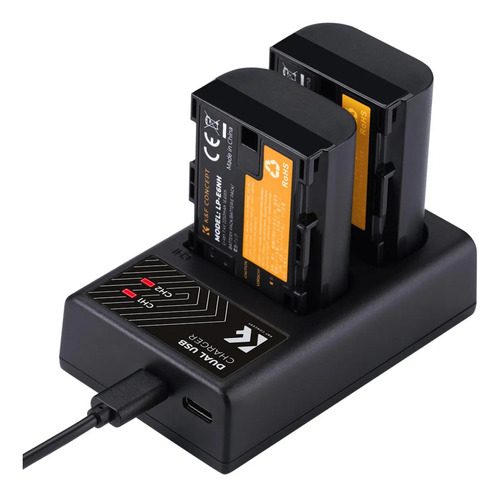 Kit 2 baterías LP-E6NH para Canon con cargador dual K&F Concept - imagen 2