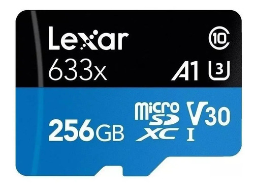 MicroSDXC Lexar 256GB High-Performance 633x con Adaptador SD UHS-I 100MB/s