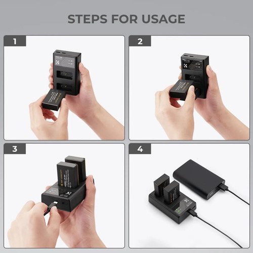 Kit 2 baterías LP-E17 para Canon con cargador dual K&F Concept - imagen 7
