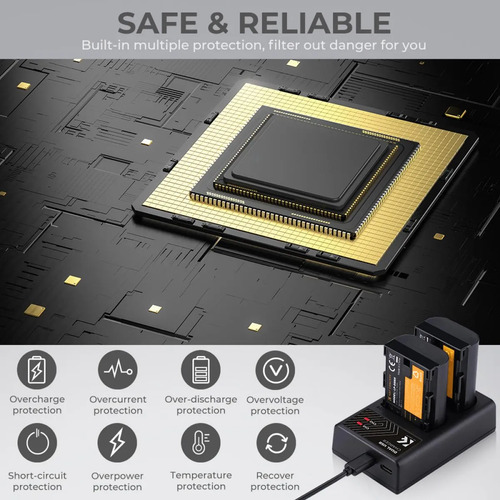 Kit 2 baterías LP-E6NH para Canon con cargador dual K&F Concept - imagen 6