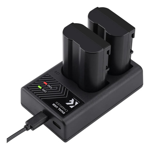 Kit 2 baterías EN-EL15 para Nikon con cargador dual K&F Concept - imagen 2
